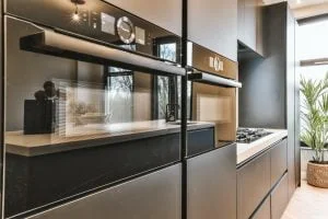 Close up of oven